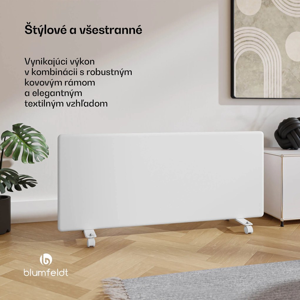 Blumfeldt ThermaTouch konvektor, 2 000 W, elegantný dizajn, dotykové ovládanie, do 20 m²