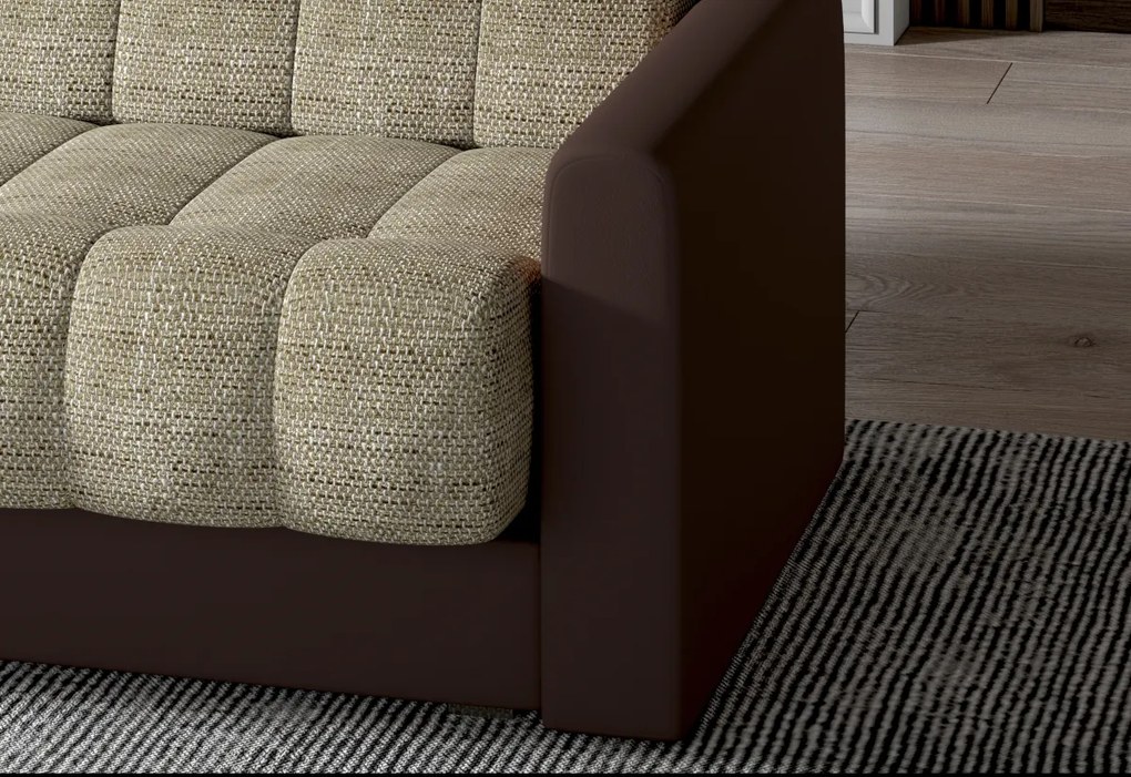 Rozkladacia čalúnená pohovka GARNET, 210x90x85, sawana 21/soft 11