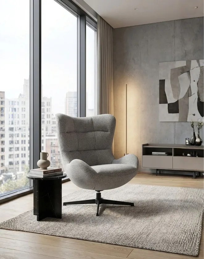 Otočné kreslo Velo, sivé