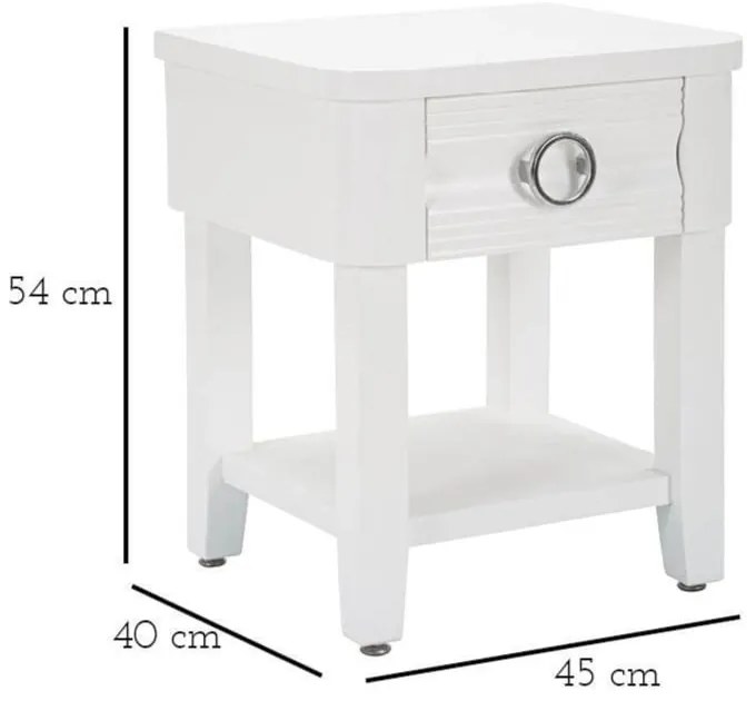 Biely nočný stolík z jedlového dreva Shine – Mauro Ferretti