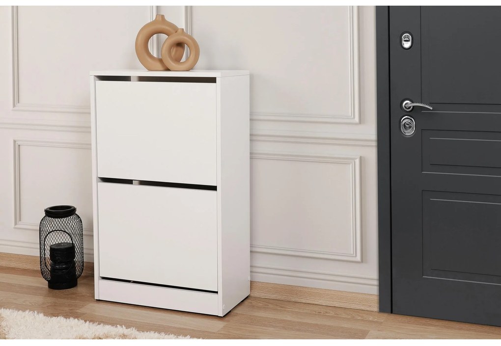 Botník (skrinka na topánky) Tosina 2 (biela). Akcia -15%. Vlastná spoľahlivá doprava až k Vám domov. 1094561