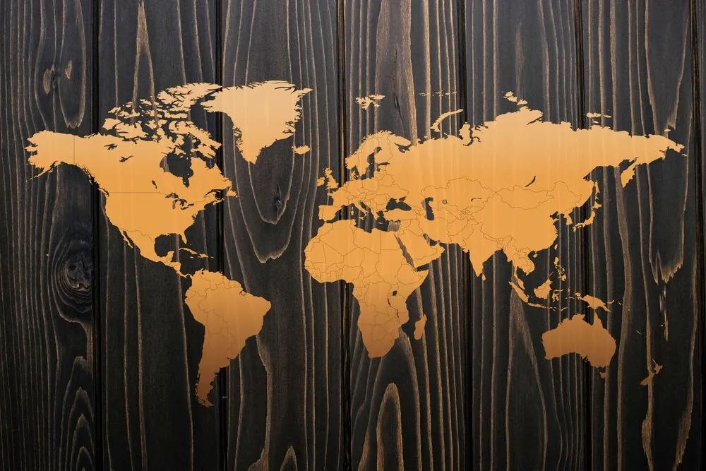Obraz na korku luxusná mapa sveta