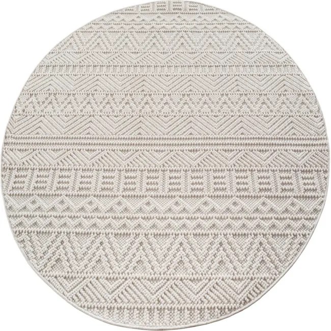 Koberec HELIX 3D boho krémový kruh