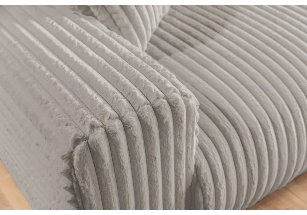 Svetlosivá menčestrová pohovka 213 cm Justin – Ropez