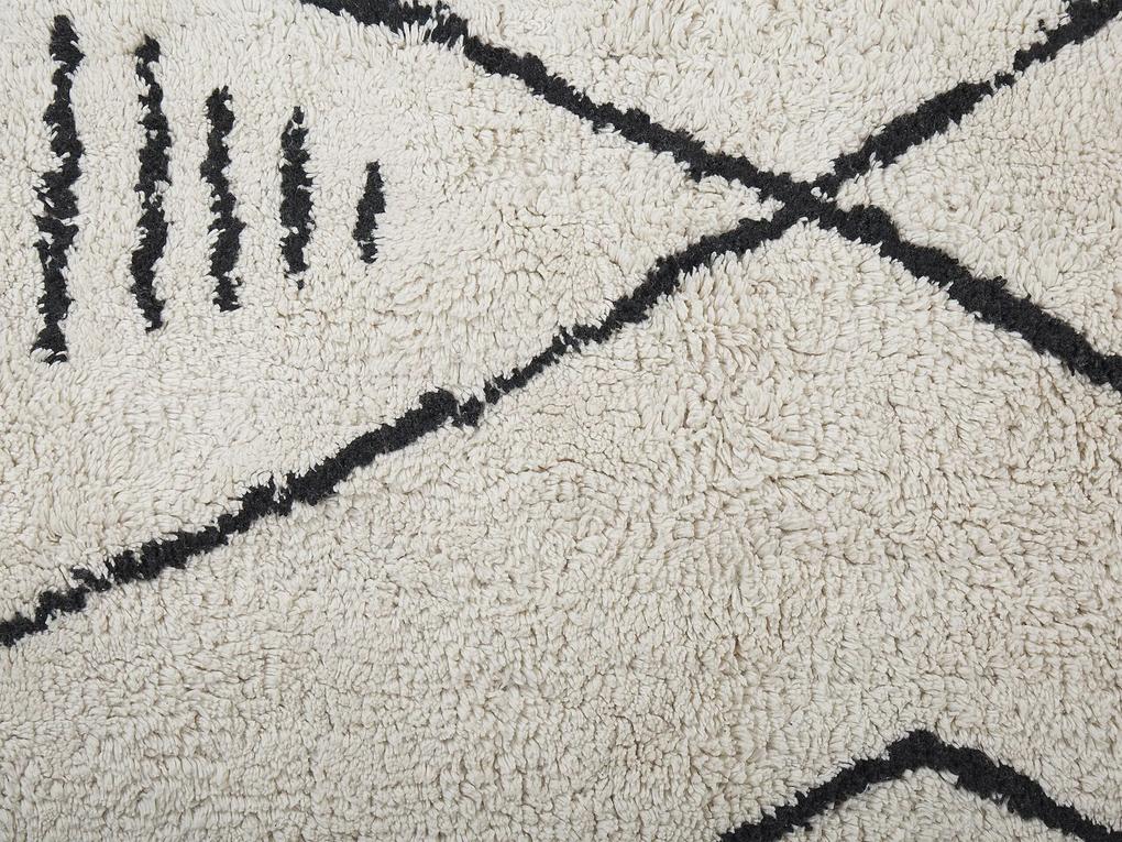 Bavlnený koberec 80 x 150 cm biela/čierna KEBIR Beliani