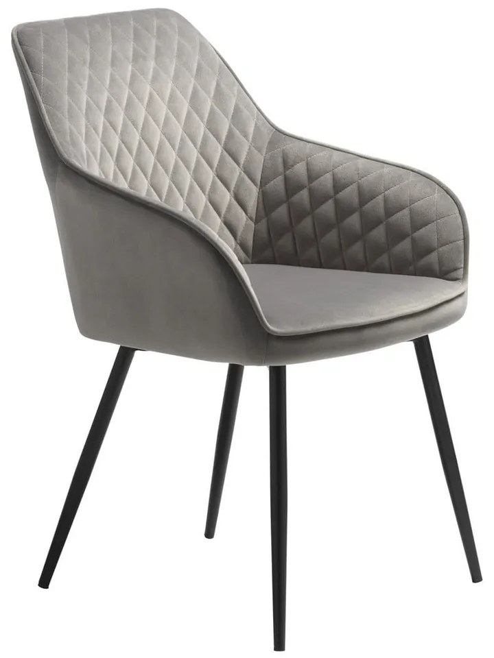 Sivá zamatová jedálenská stolička Unique Furniture Milton