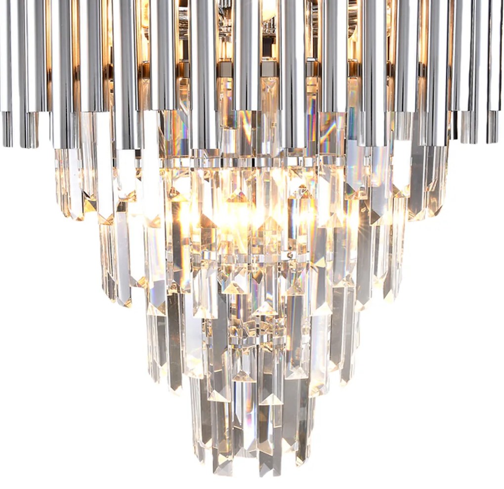 Luster Madison II, 1x krištáľové/chrómové kovové tienidlo, (fi 45cm), ch