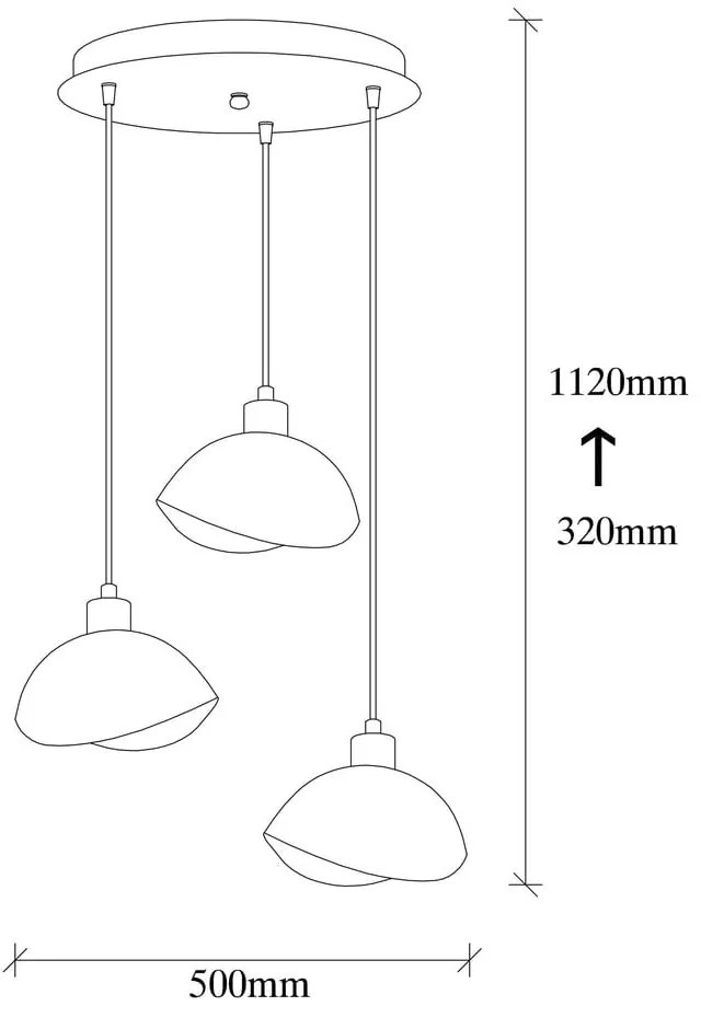 Čierne závesné svietidlo s kovovým tienidlom ø 50 cm Sivani – Opviq lights