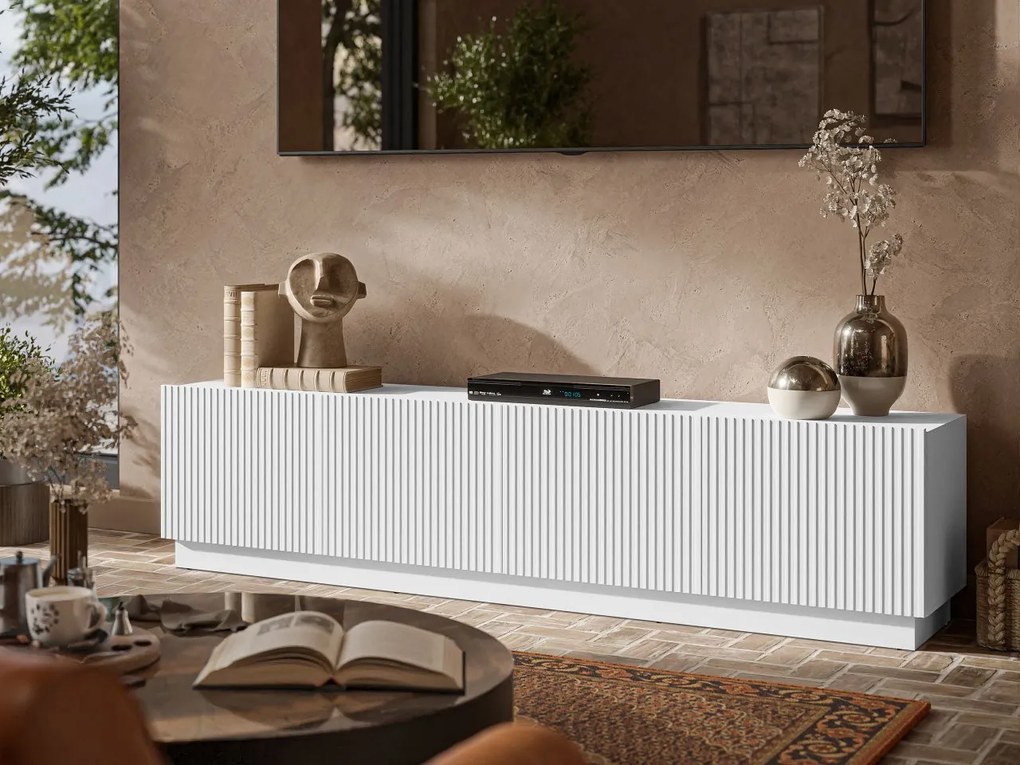 TV stolík/skrinka Ceroza 200 4D, Farby: biela