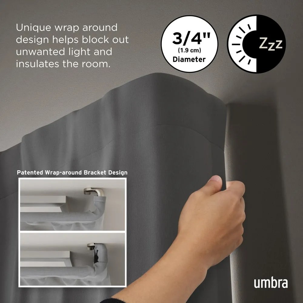 Oceľová roztiahnuteľná garniža 76 - 213 cm Twilight – Umbra