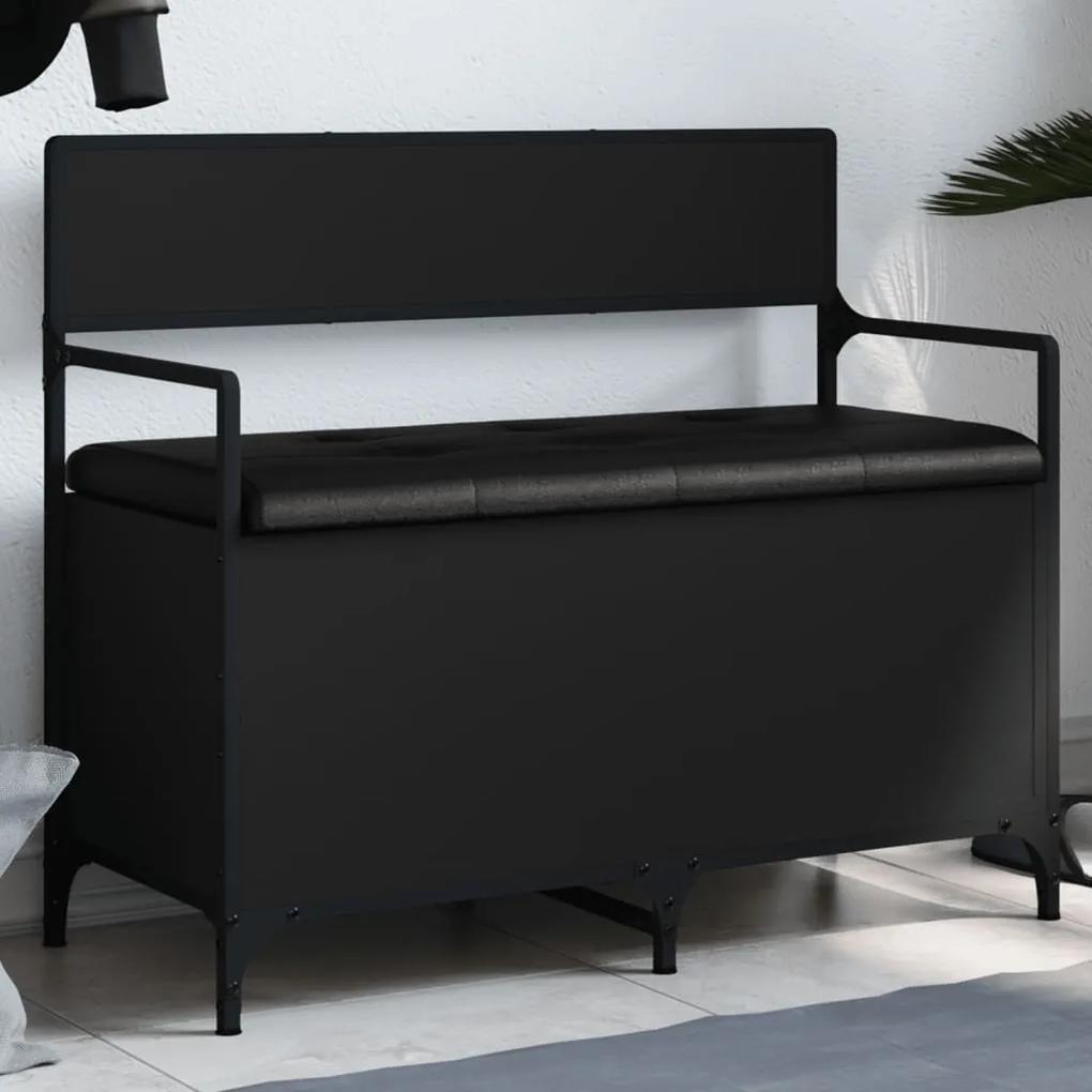 Úložná lavička čierna 85,5x42x73,5 cm kompozitné drevo 835234