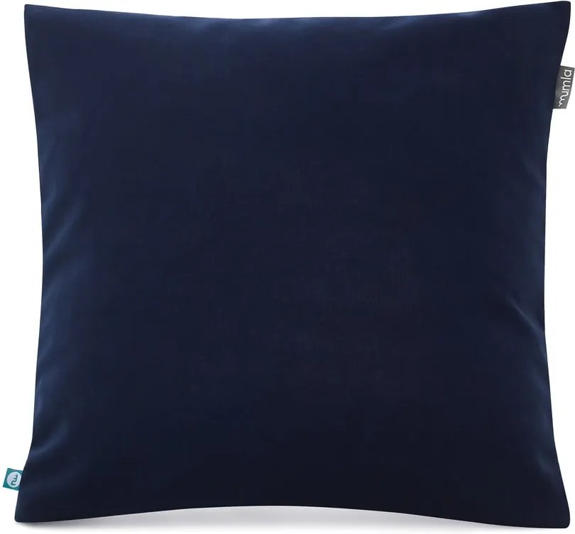 Námornícky modrá obliečka na vankúš so zamatovým povrchom Mumla Velvet, 45 x 45 cm