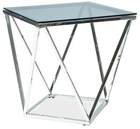 Konferenčný stolík Silver B III 50 x 50 cm, číra / strieborná