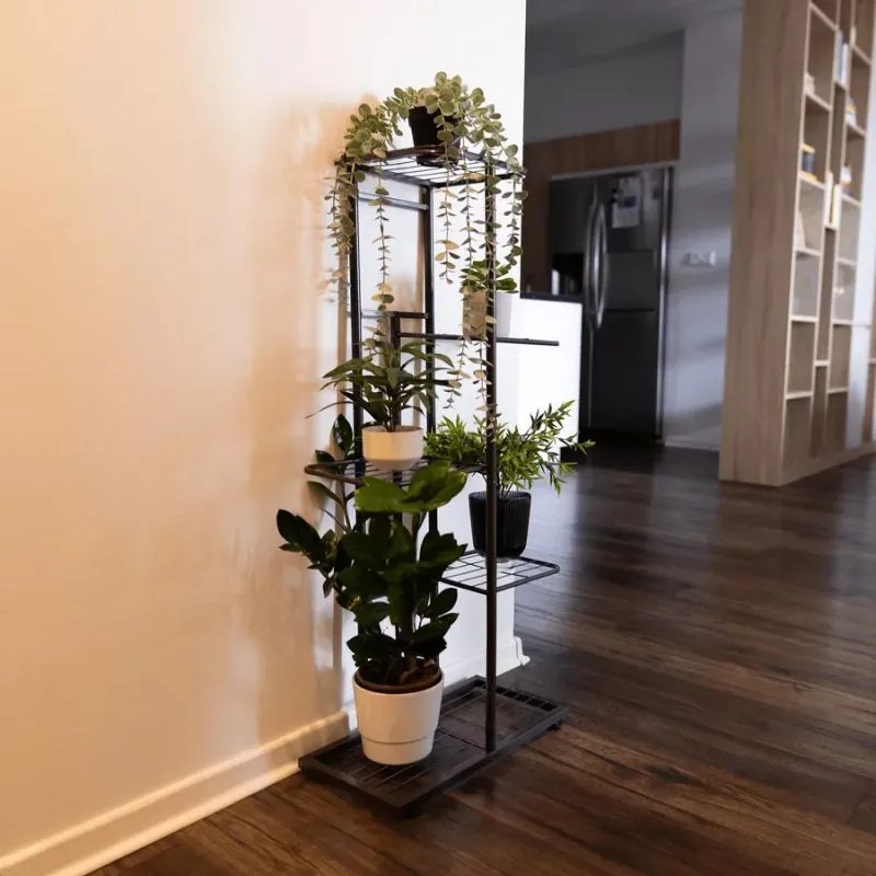 Kondela Kovový stojan na kvety, tmavosivý kov, BAMIR TYP 1