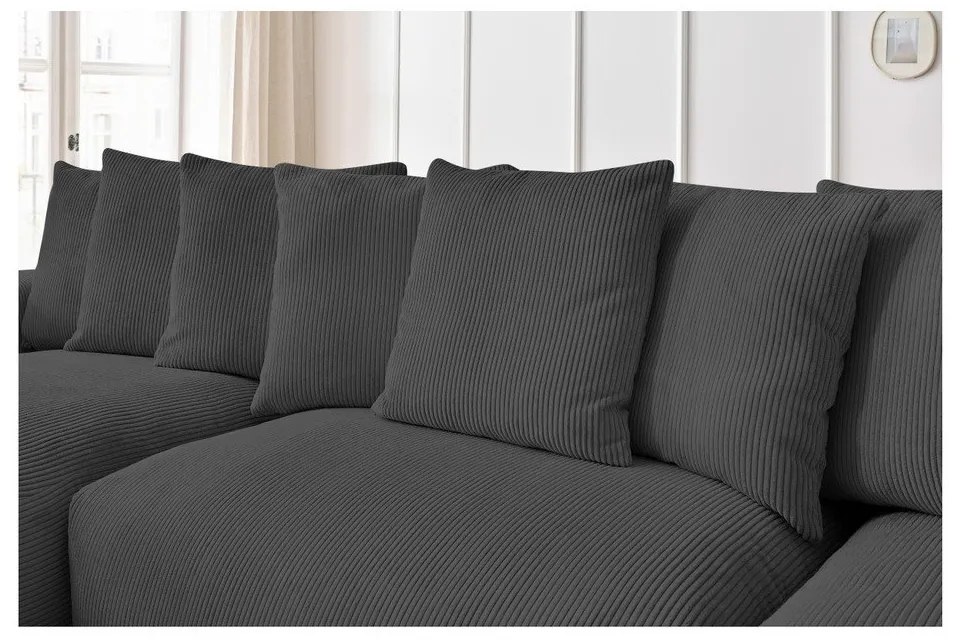 Sivá menčestrová rohová pohovka Voltaire – Bobochic Paris