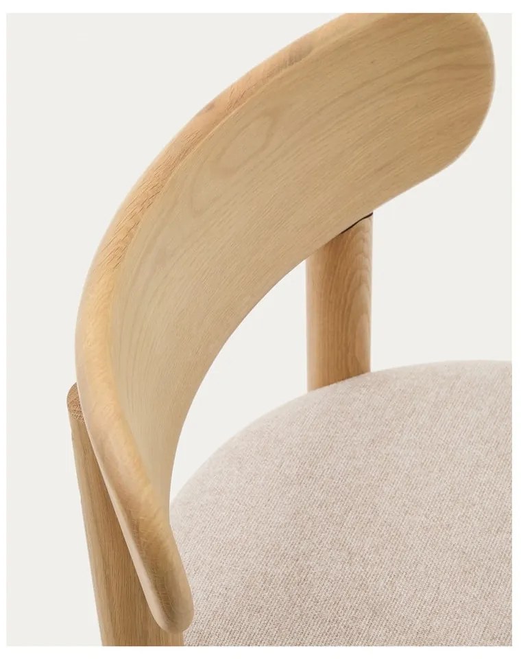 Jedálenská stolička z dubového dreva v krémovo-prírodnej farbe v súprave 2 ks Nebai – Kave Home