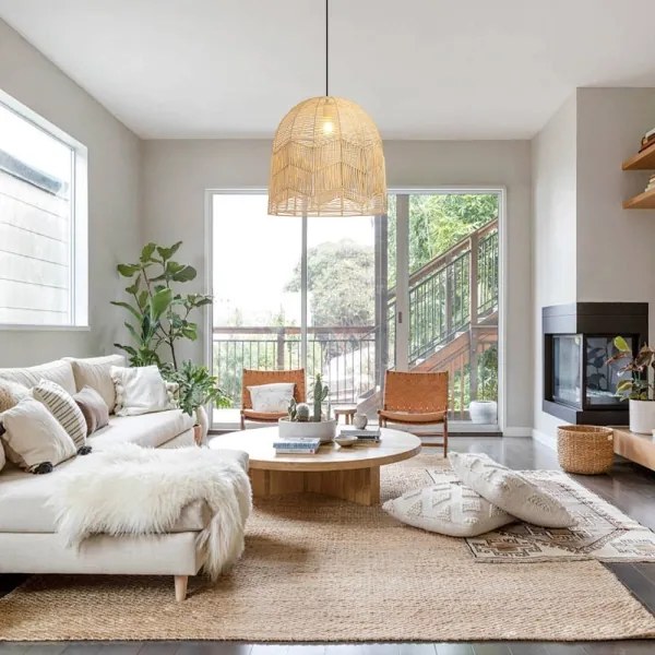 Immax 08263L - Luster na lanku PELO 1xE27/40W/230V pr. 50 cm ratan