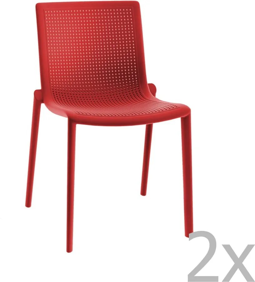 Sada 2 červených záhradných stoličiek Resol Beekat Simple