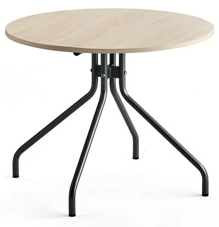 Stôl AROUND, Ø 900 mm, breza, antracit