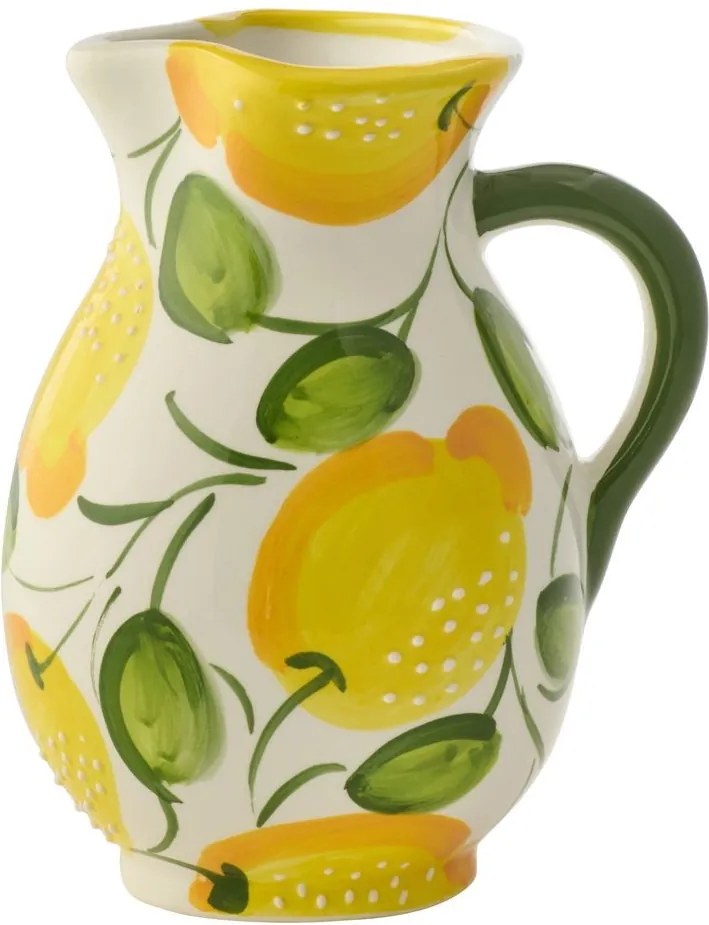 Ručne maľovaný keramický džbán s citrónmi Lemon Pit - 17 * 17 * 21 cm / 850 ml