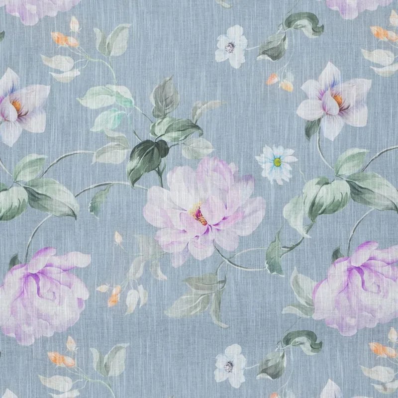 Dekorstudio Dekoračný etamínový záves FLORA s kvetinovým motívom 140x250cm