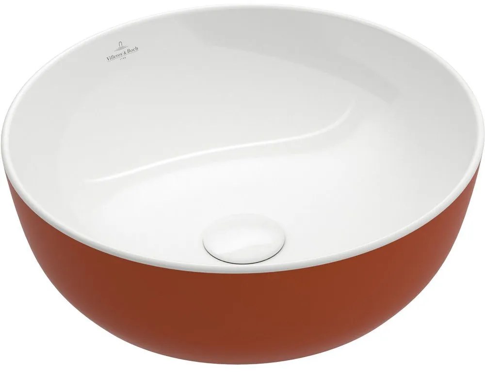 VILLEROY &amp; BOCH Artis okrúhle umývadlo na dosku bez otvoru, bez prepadu, priemer 430 mm, Rust, 417943BCW8