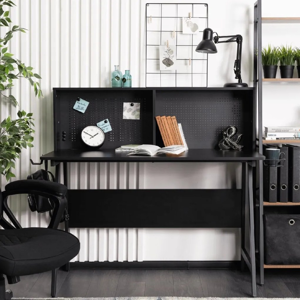 PROXIMA.store - Industriálny písaci stôl ICE FARBA: čierna