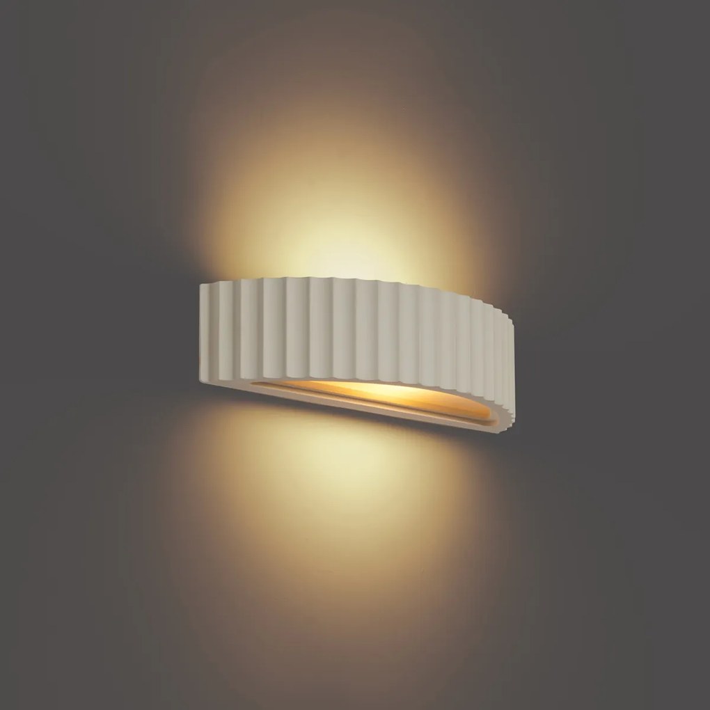 Škandinávske nástenné svietidlo biele organické - Plaster