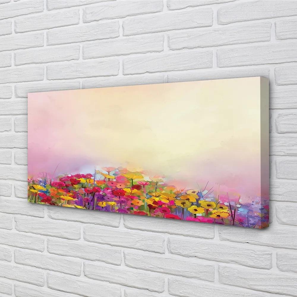 Obraz canvas Obrázok kvety neba 140x70 cm