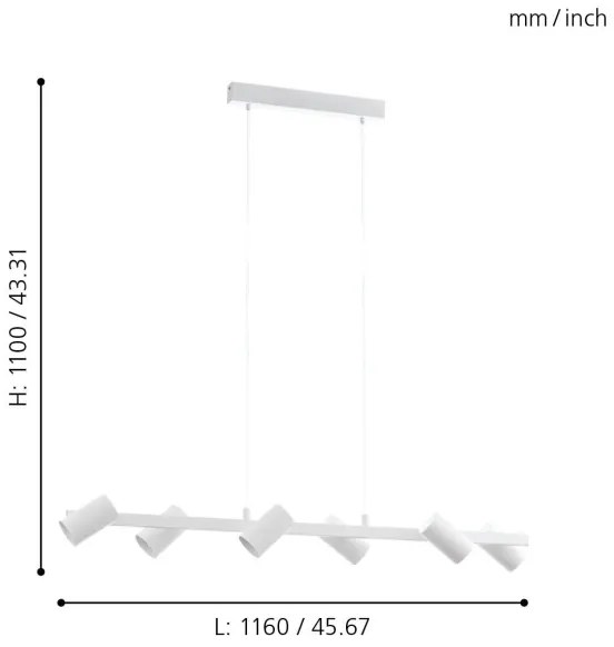 Eglo 98687 - Luster na lanku GATUELA 6xE14/25W/230V