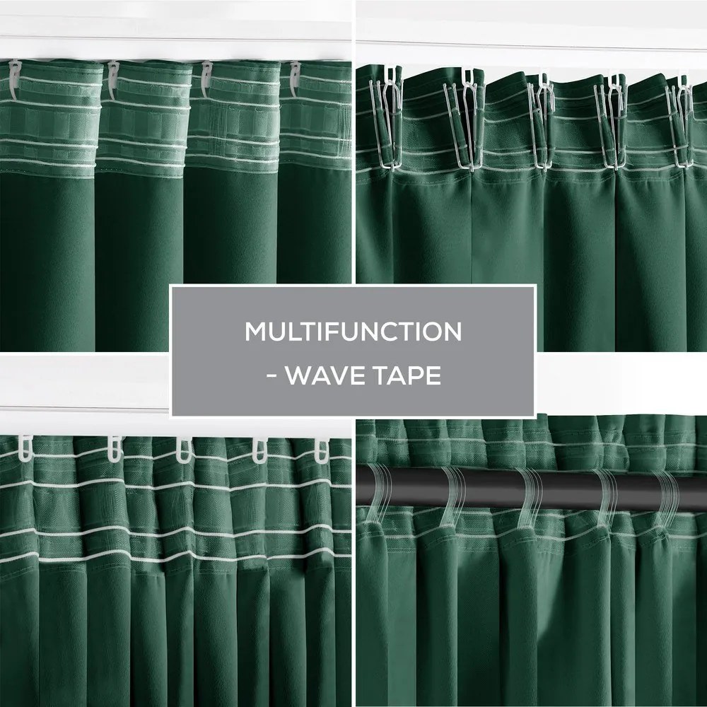 Tmavozelený zatemňovací termo záves 140x270 cm Pleat – Restilo