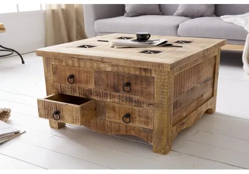 Konferenčný stôl 39580 70x70cm Drevo Mango - Komfort-nábytok