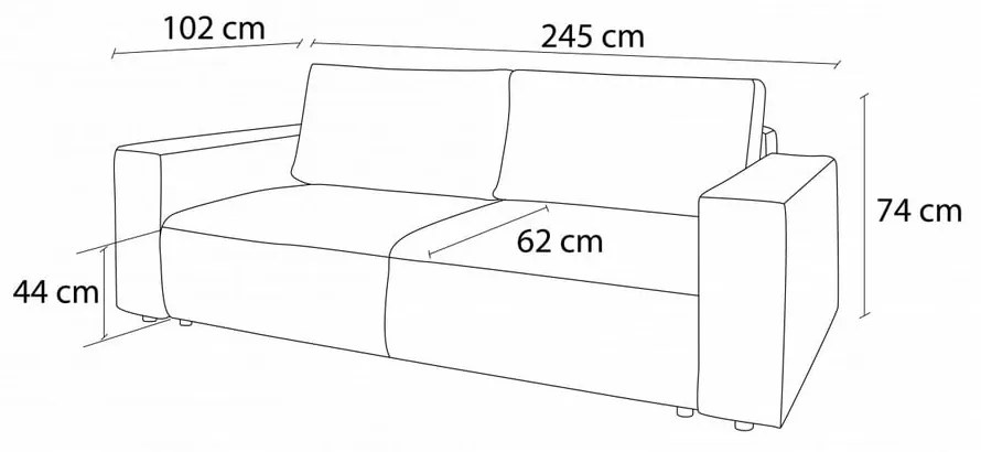 Tyrkysovomodrá menčestrová rozkladacia pohovka Bobochic Paris Nihad, 245 cm