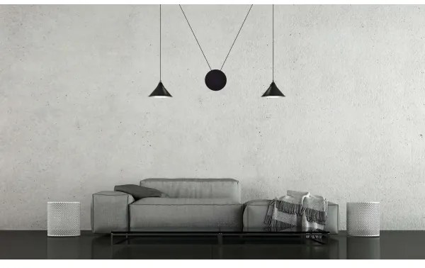 Luster na lanku ABRAMO 2xE27/15W/230V čierna