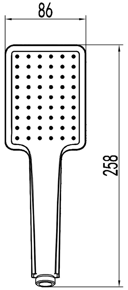 Sapho, Ručná sprcha, 1 funkcie, 258mm, ABS/čierna, SK776