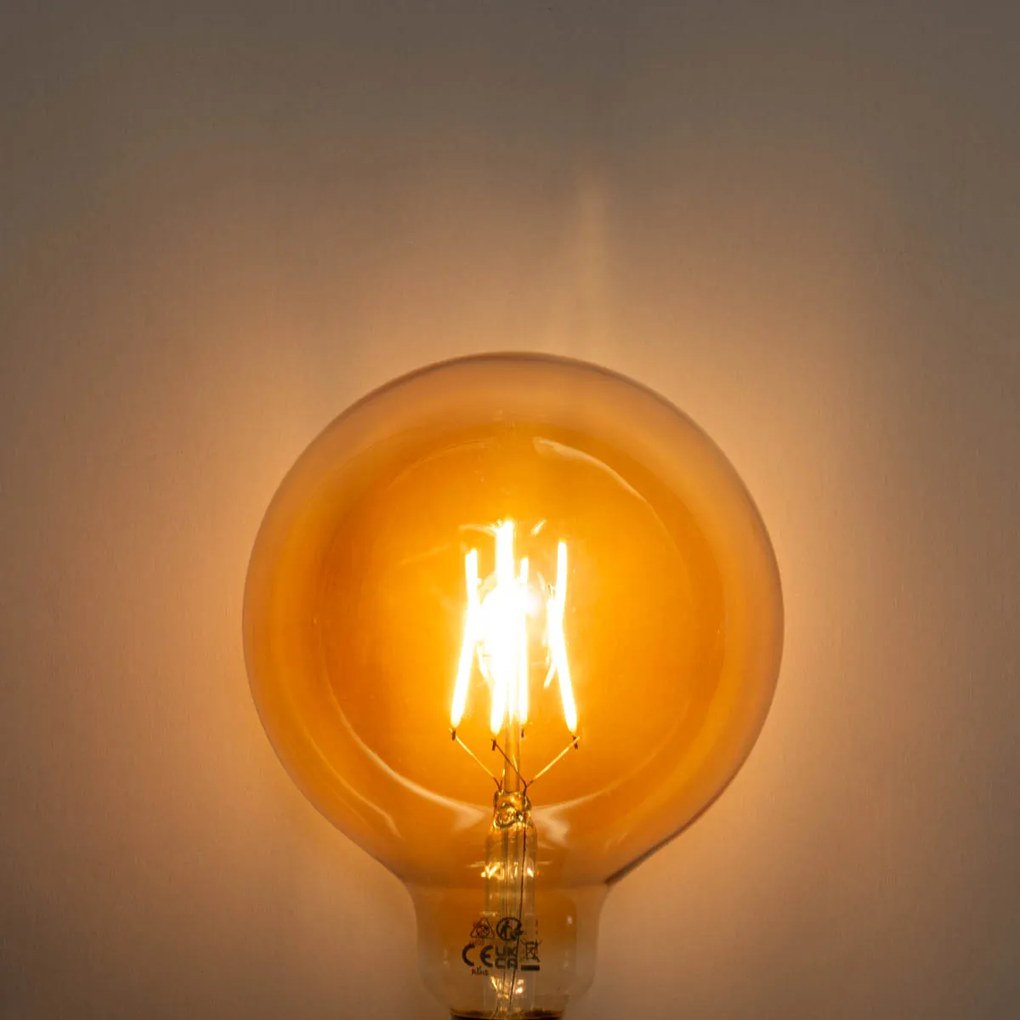 Sada 5 stmievateľných LED žiaroviek E27 zlatých G125 4.9W 450 lm 2200K