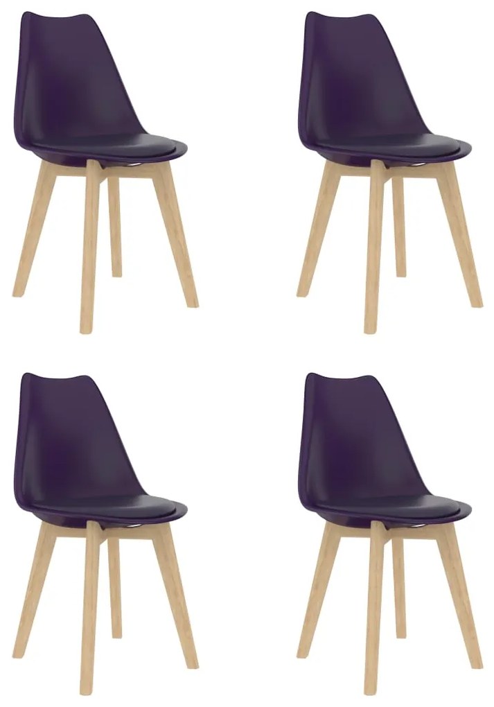 vidaXL Jedálenské stoličky 4 ks, fialové, plast