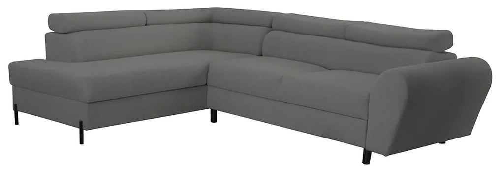 Rohová sedacia súprava s funkciou spania, vlnité pružiny TIMON, ľavá Sivá