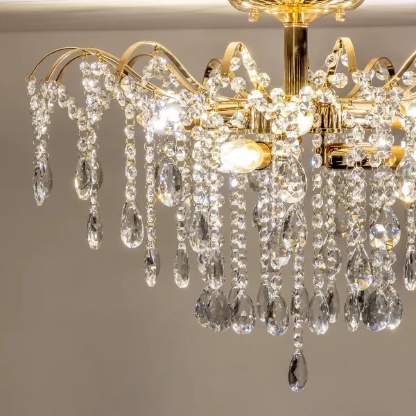 Brilagi - Prisadený luster CRYSTAL 6xE14/60W/230V zlatá