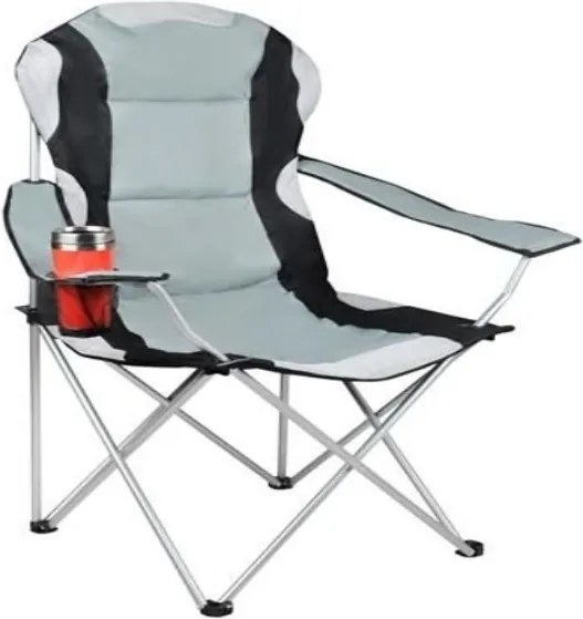 Malatec 2300 Záhradná a kempingová stolička čalúnená šedá