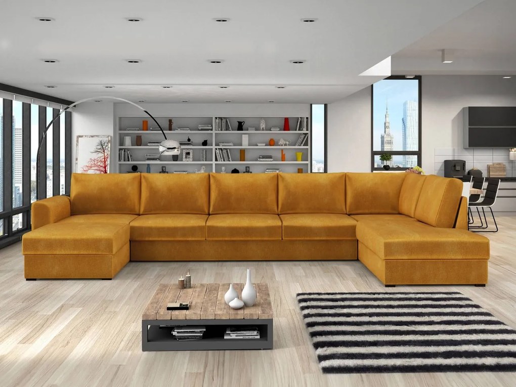 Sedacia súprava Szafran Large, Dostupné poťahy: ekokoža Soft 017 + Lux 06, Strana: Pravá - U