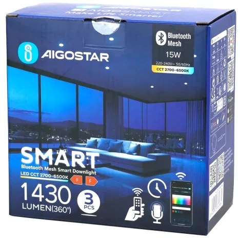 Aigostar-SADA 3x LED Stm. podhľ. svietidlo MESH 15W/230V 2700K-6500K pr.17cm