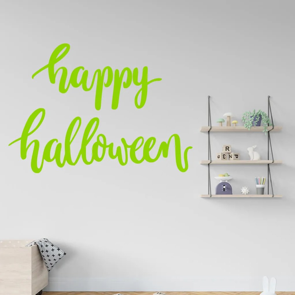 Veselá Stena Samolepka na stenu na stenu Happy Halloween Farba: černá