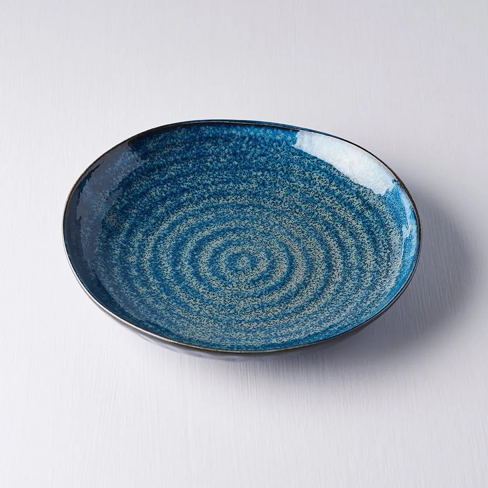 Modrý keramický tanier Mij Indigo, ø 23 cm