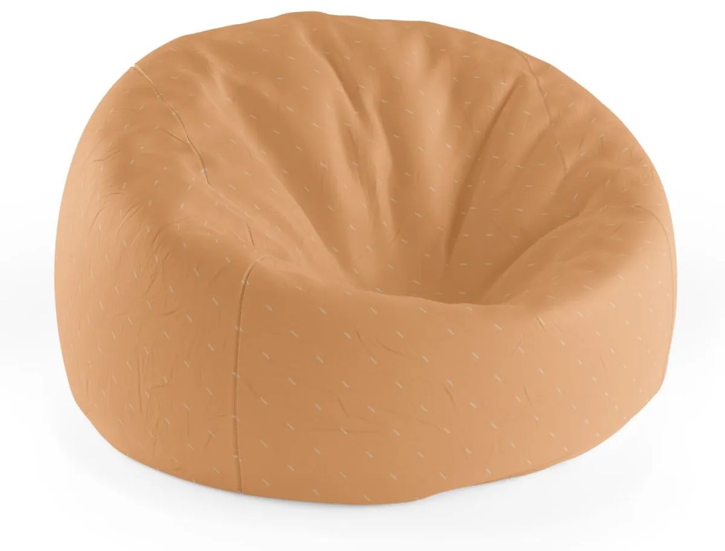 Sablio Sedací vak Cocoon Biele čiarky na oranžovej - 115 x 75 cm x 45 cm