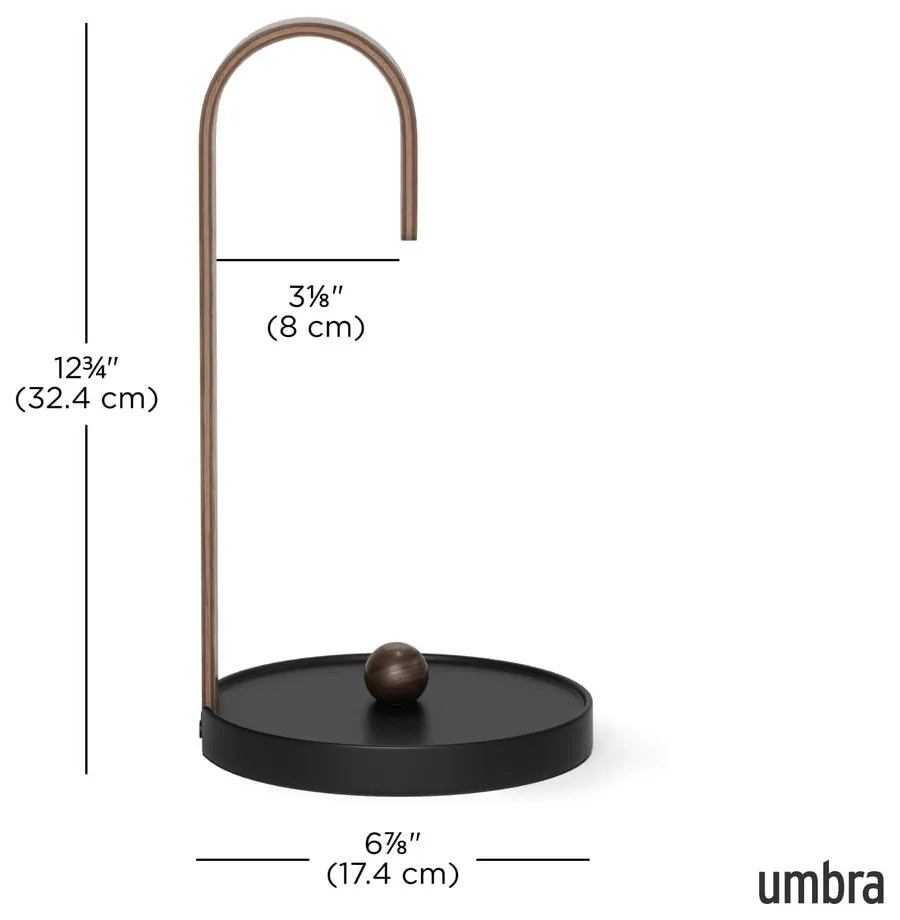 Čierny drevený stojan na papierové utierky ø 17 cm Bellwood – Umbra