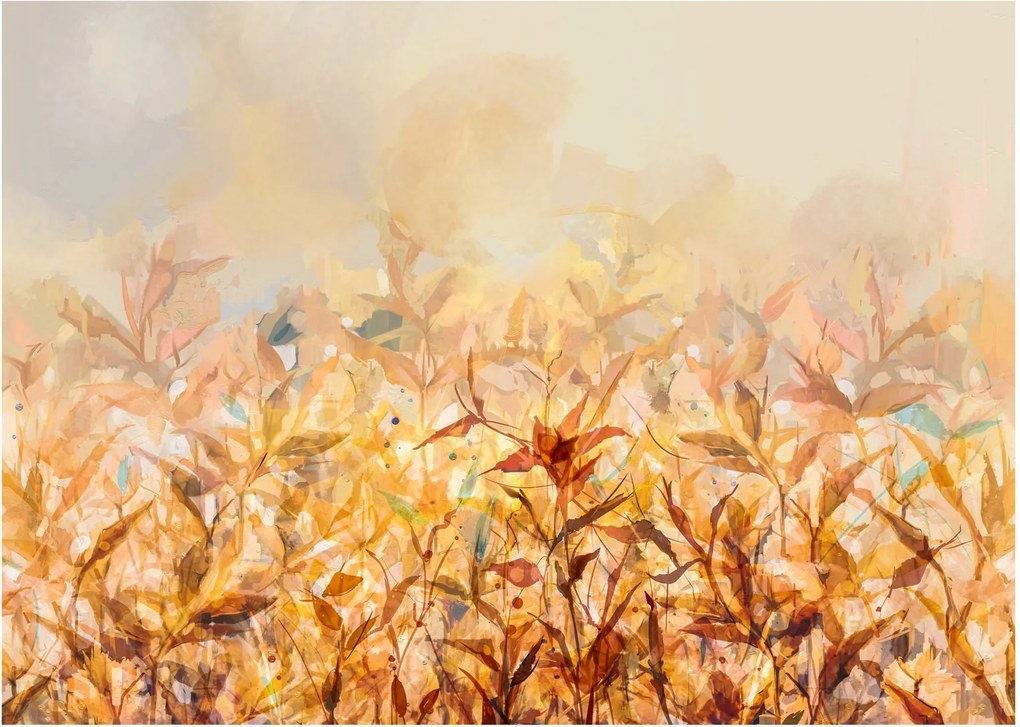 Obraz - Listy vo farbách jesene, olejomaľba (70x50 cm)