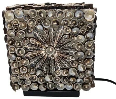 Kocka boho lampa Morské mušle 15*15