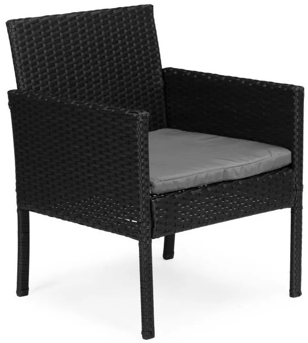 ZÁHRADNÝ SET MURIEL ČIERNY POHOVKA + 2 x KRESLO + STÔL