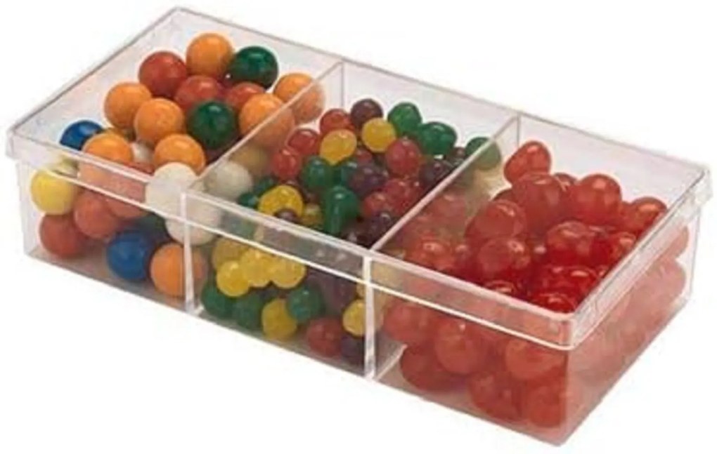 Arte Regal Organizér na drobnosti, 3 priehradky, s vekom, transparentný CURAPROX, 20 x 7 x 4